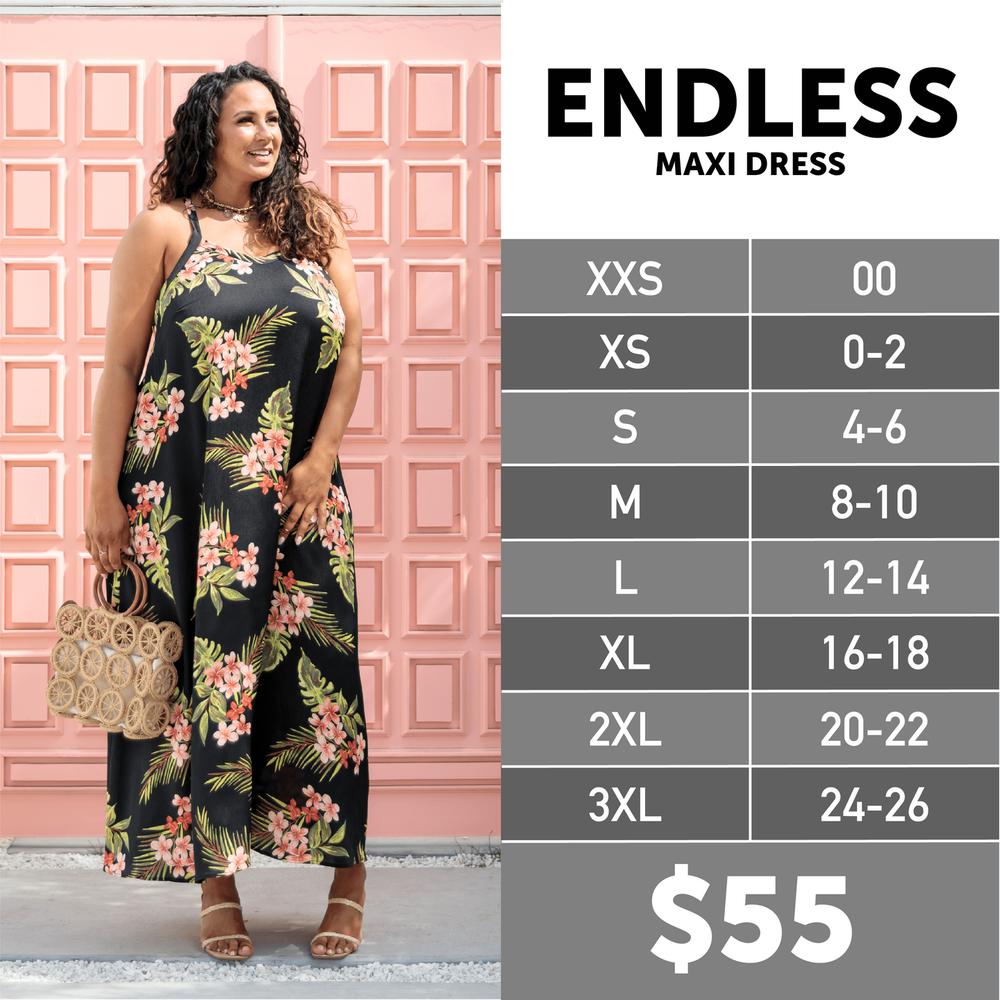 Sonlet | LuLaRoe Shop ~ FREE Shipping ~ UDMC Party - Resort: Endless -  Sizing Chart