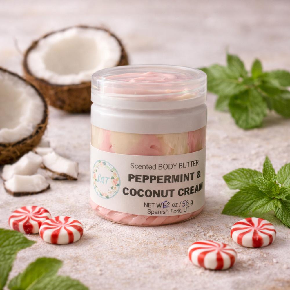 PEPPERMINT & COCONUT CREAM - Whipped Body Butter